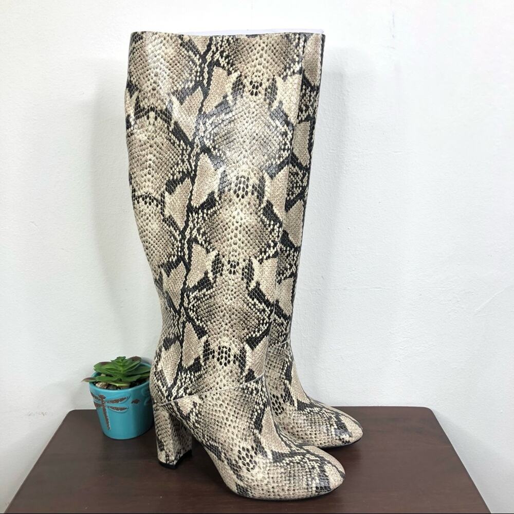 NEW Cole Haan Glenda Boot 90MM Roccia Snake Print Leather Women's Size 6.5